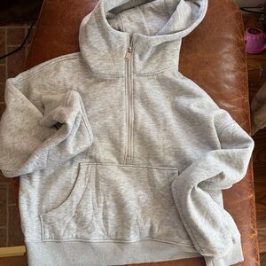 Zeagoo Gray Half-Zip Hoodie